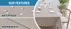 Linen Textured Table Cloths 60 x 120 Inch Premium Solid Tablecloth Spill-Proof Waterproof Table Cover for Dining Buffet Feature Extra Soft and Thick Fabric Wrinkle Free, Taupe