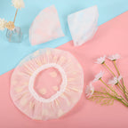 Shower Caps, 3 Pcs Plastic Reusable Shower Caps Elastic Band Bath Caps for Women Ladies Spa Salon